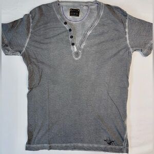 Diesel Distressed Henley Tee | Archive Style | Raw Edge | Size Small